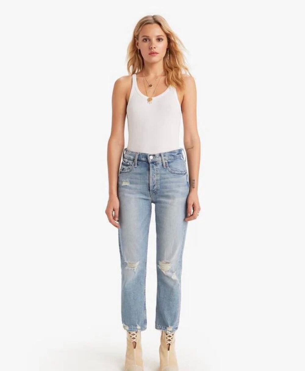 Mother Superior Denim The Tomcat The Confession Jeans Light Wash Distressed 31